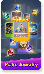 Make Jewelry - An illustration of various gems and a jeweled tiara.